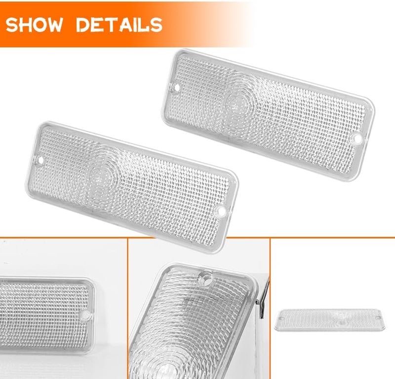 Tonsya For 1974 1975 1976 1977 Ford F-100 F100 Front Bumper Signal Side Marker housing Clear Lens D5TZ13200A 906-55-22-04 - Image 2
